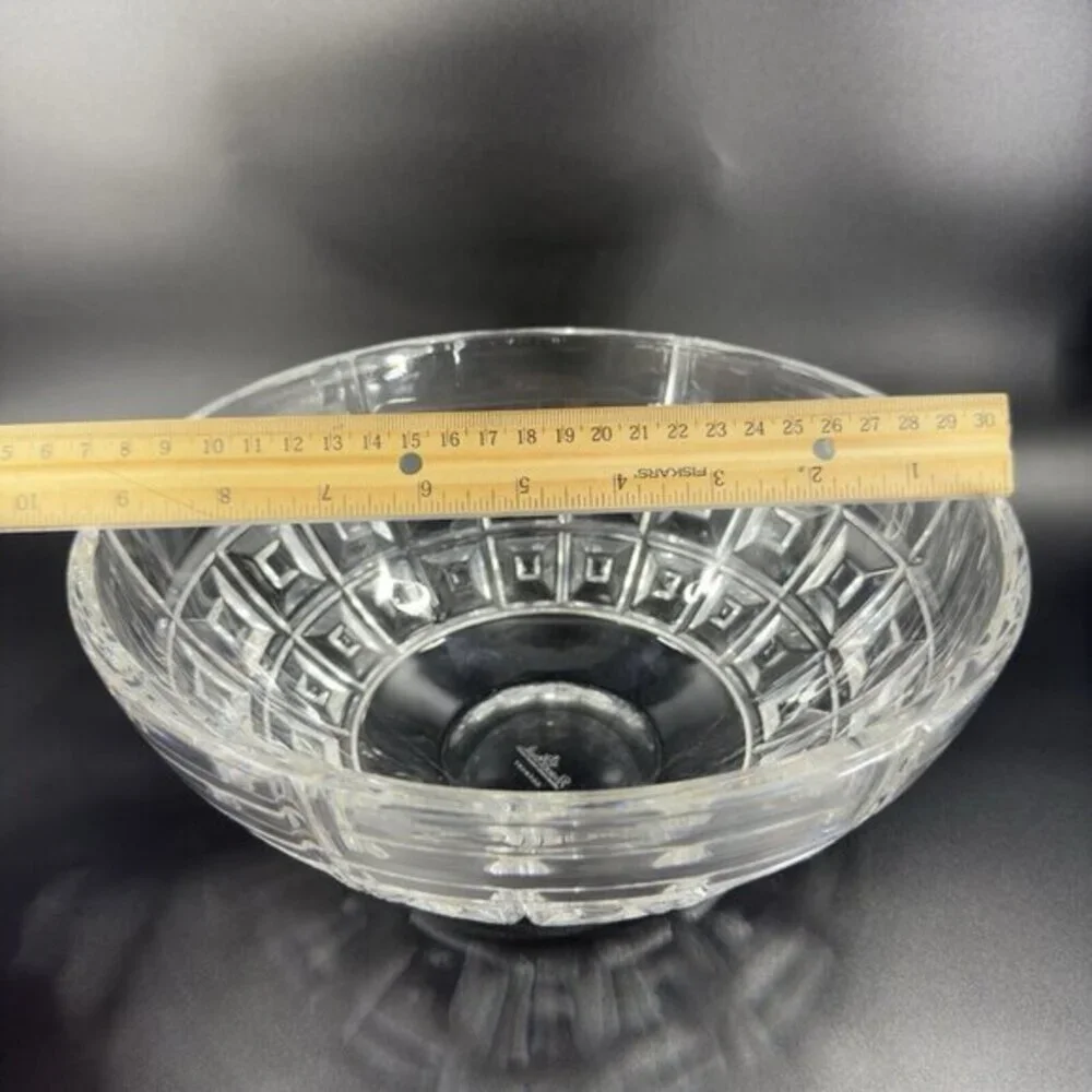 Rosenthal Clear Crystal Glass Domus‎ Pattern Large Round Heavy Made In Germany
